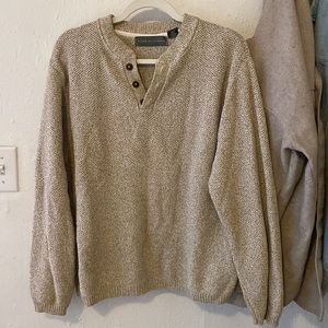 OSCAR DE LA RENTA VINTAGE 90S CREWNECK BUTTON SWEATER